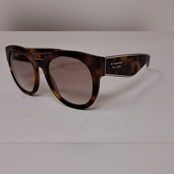 NWT Burberry Sunglasses Dark Havana  Brown Gradient Round B4260 54-21-140 2N - Picture 7 of 16